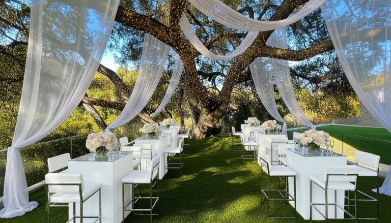 A mature tree in the gardens, Palazzo Beverly Hills