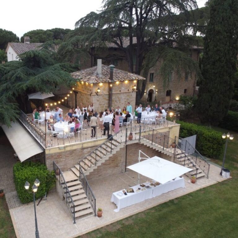 A wedding party on the terrace above the lawn, Parco dei Cavalieri