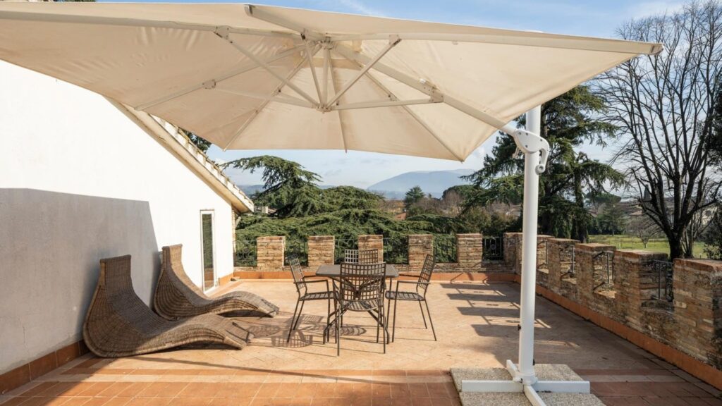 The private terrace of the suite, Parco dei Cavalieri