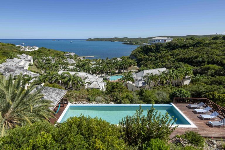 The view over Nonsuch Bay Resort and the sea from above the pool, Perfect Sunshine Antigua