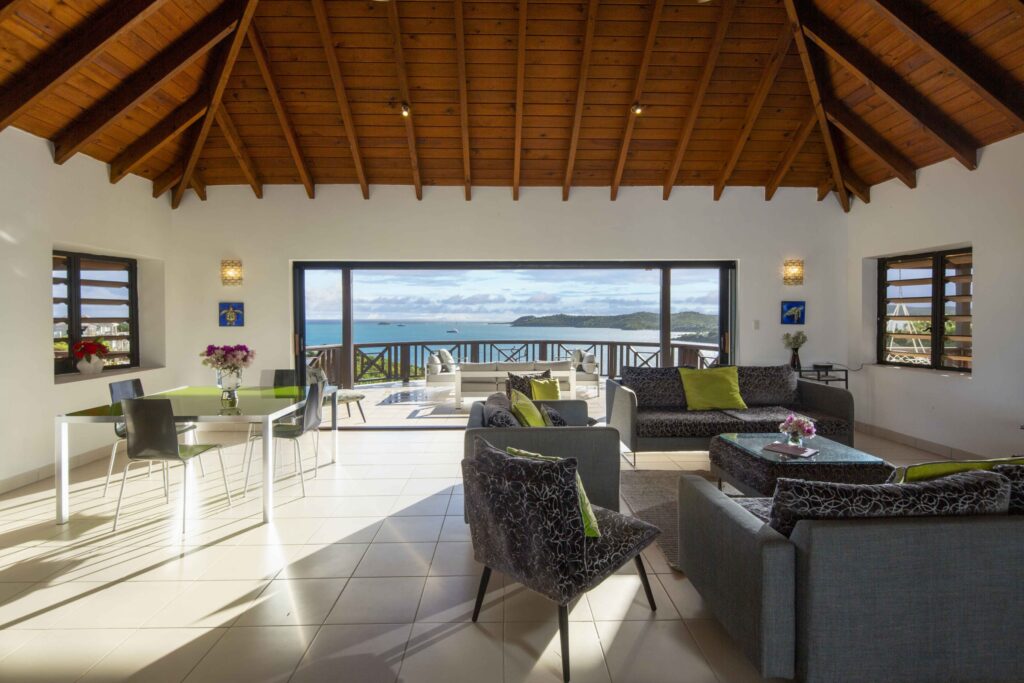 The living area under the timber ceiling, Perfect Sunshine Antigua