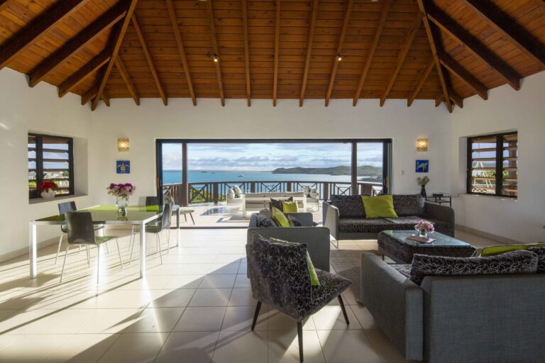 The living area under the timber ceiling, Perfect Sunshine Antigua
