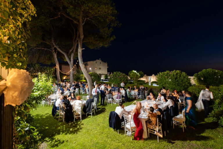 Dinner in the garden at night, Hotel Ducale Villa Ruggieri, Cirella, Calabria, Pierpaolo Perri