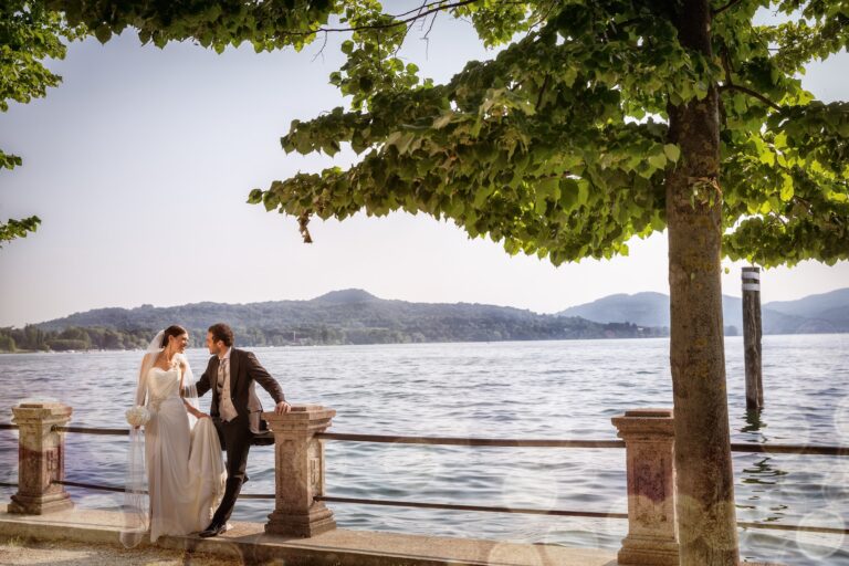 Sonia and Mauro by the water on the lakefront at Ispra, Lake Maggiore, Pino Coduti Photography