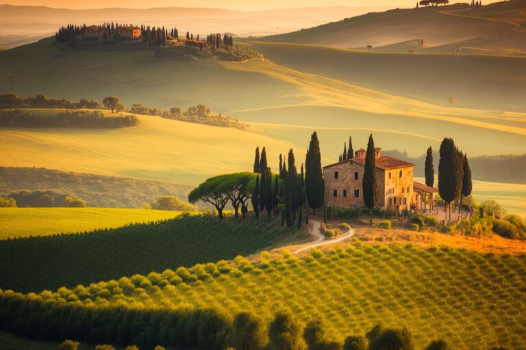 The Val d'Orcia Landscape, Trequanda, Pometti Estate, Villa Boscarello