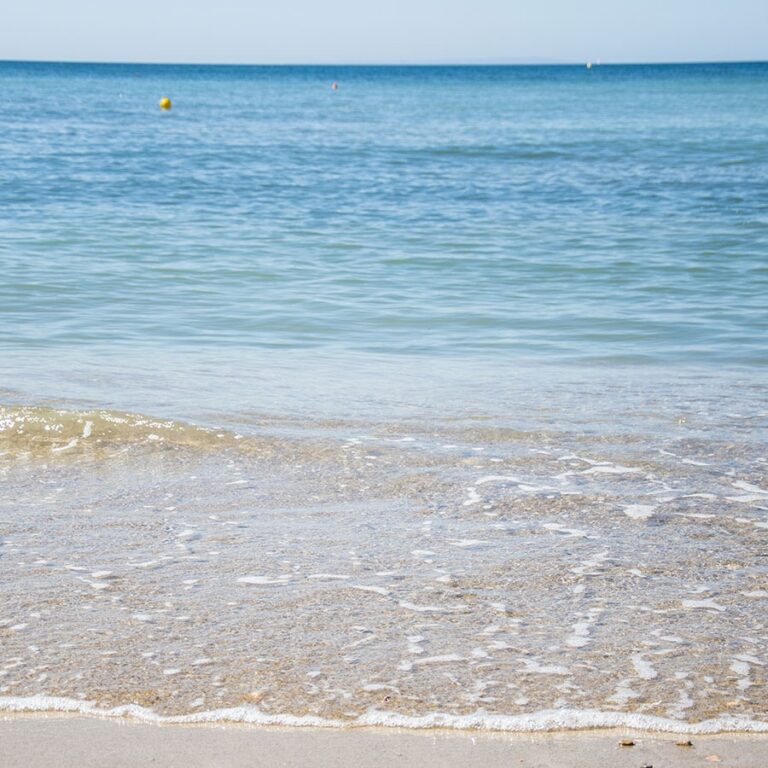 The Mediterranean on the sand at Niu Blau, Pura Vida Beach Ibiza