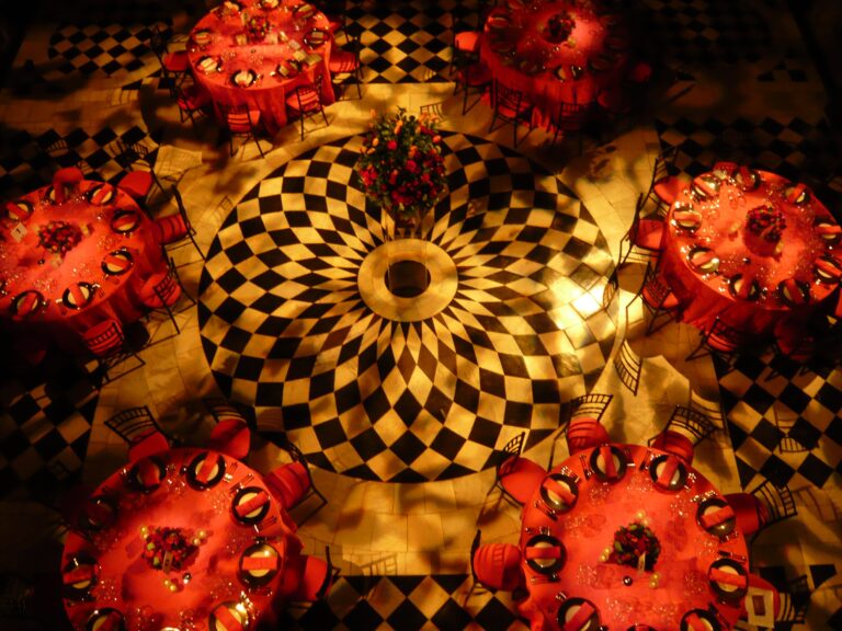 Round tables around the Great Hall floor, Queen's House