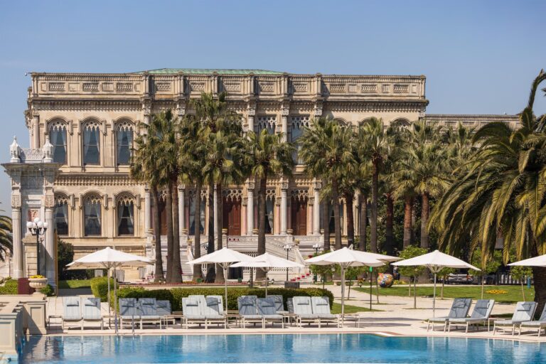 Palace facade above the outdoor pool, Çırağan Palace Kempinski Istanbul