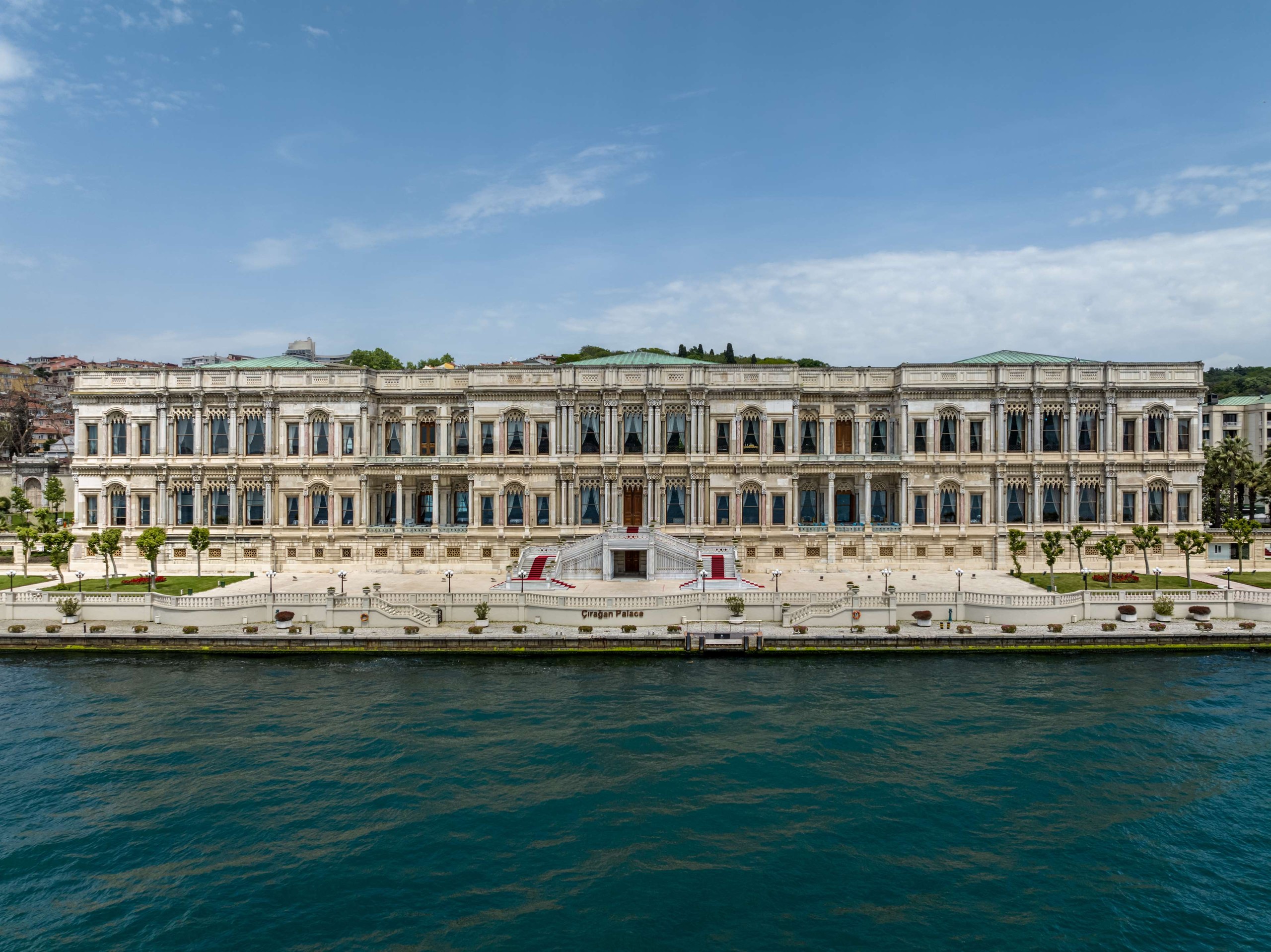 The palace seen from the water, Çırağan Palace Kempinski Istanbul