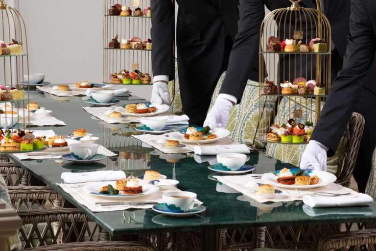 Afternoon tea being served, Çırağan Palace Kempinski Istanbul