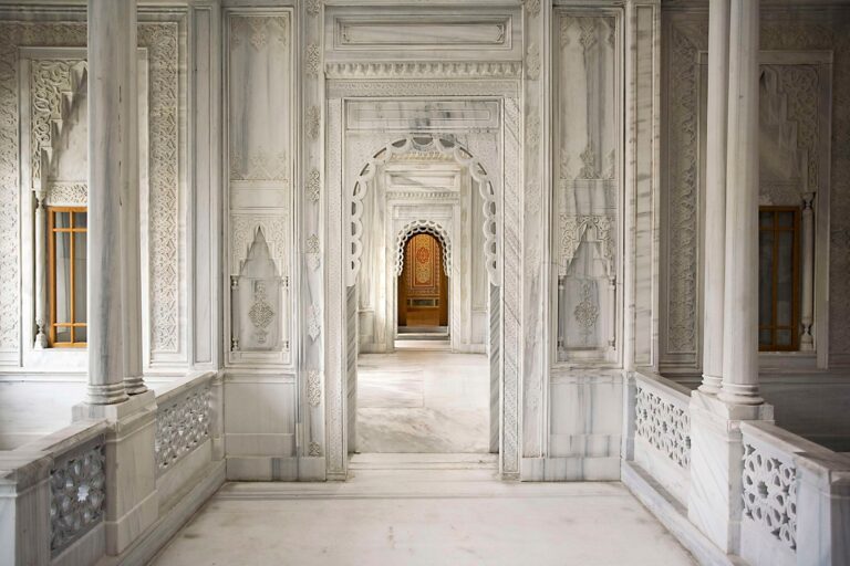 Marble arcade of the palace, Çırağan Palace Kempinski Istanbul