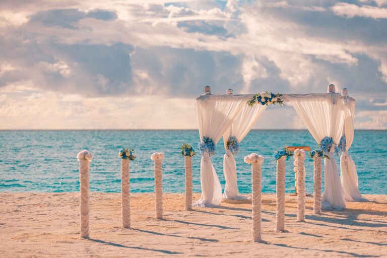 Wedding setting on Sunset Beach, Reethi Beach Maldives