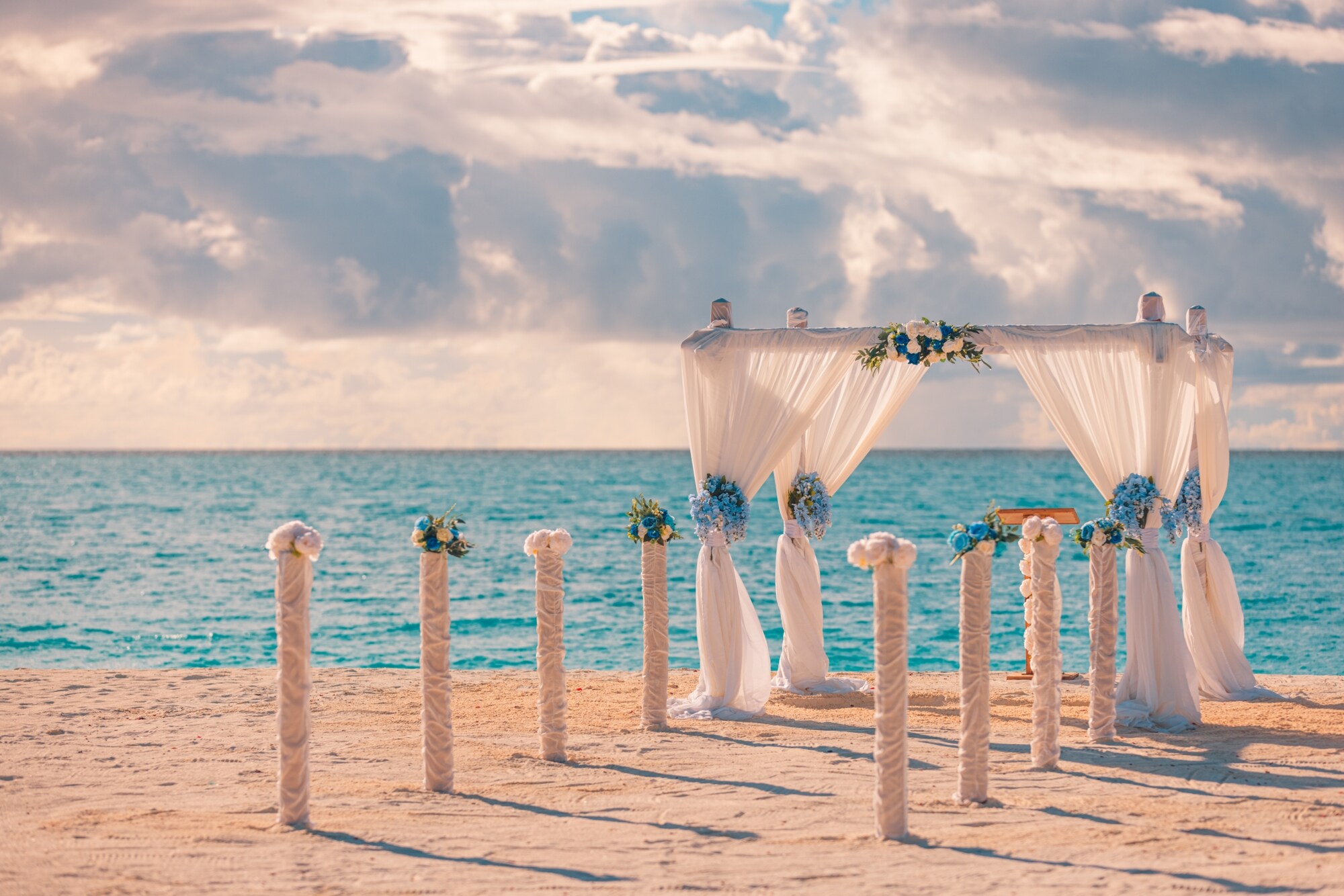 Wedding setting on Sunset Beach, Reethi Beach Maldives