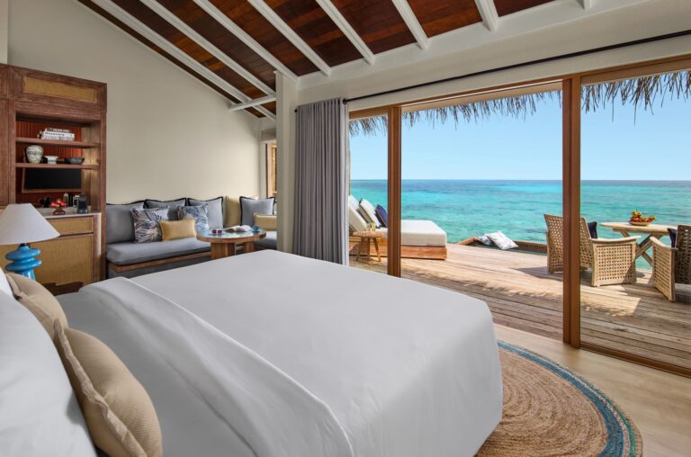 Overwater Villa bedroom, Reethi Beach Maldives