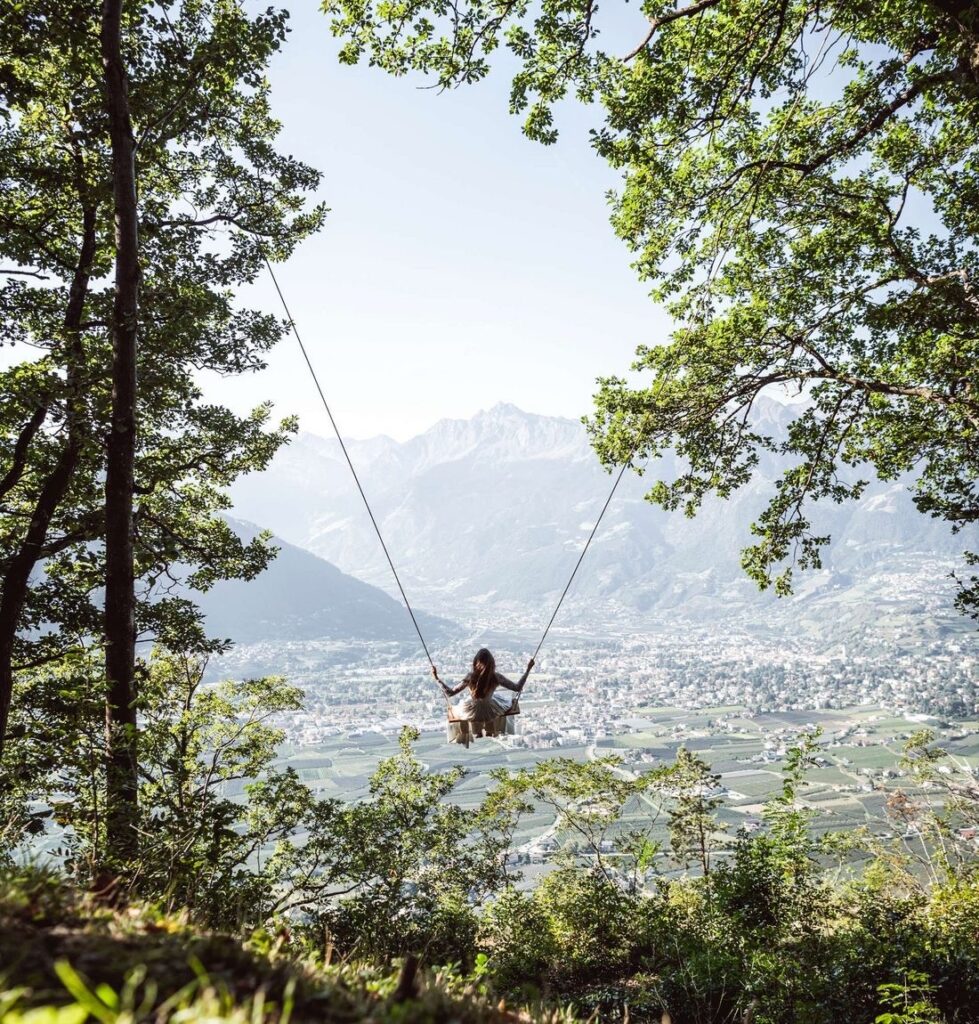 Spa, pool and a swing over the valley