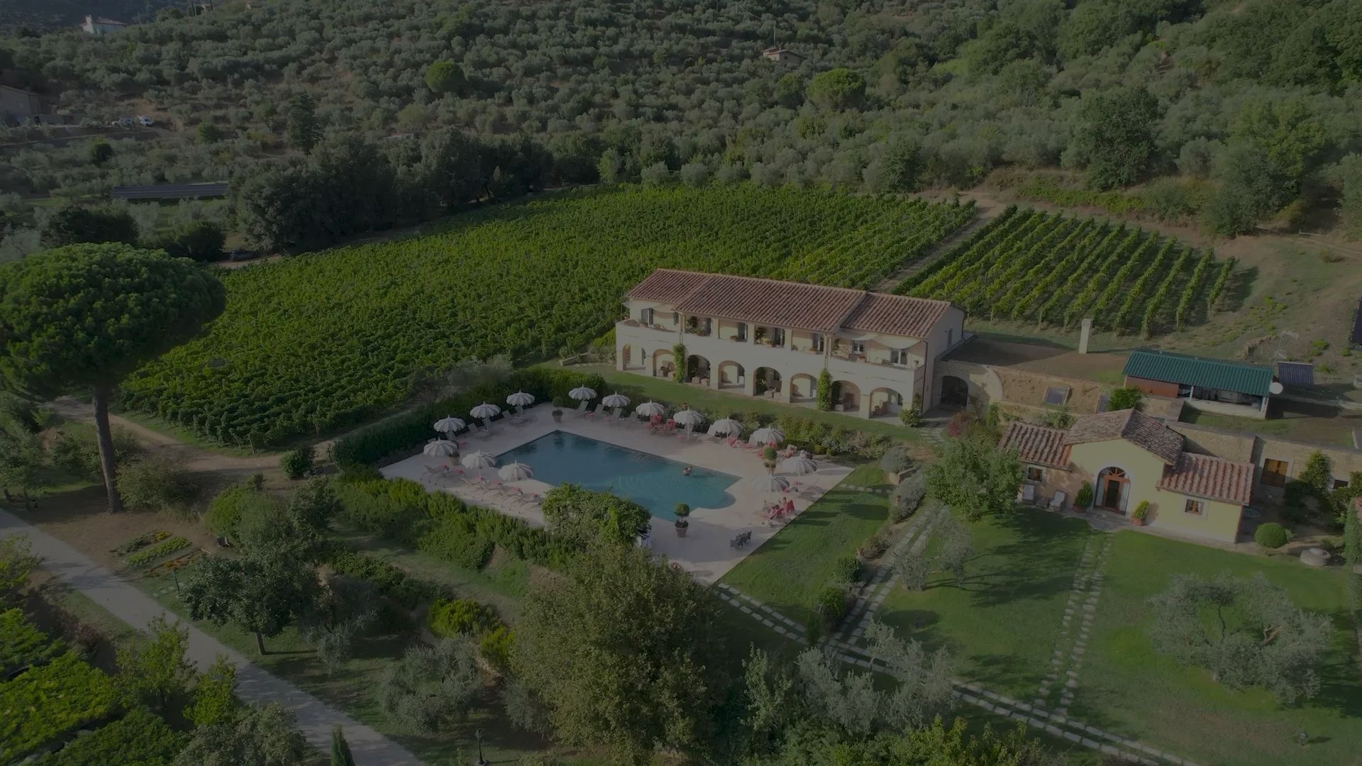 The Estate from the Air, Relais & Châteaux Il Falconiere & Spa