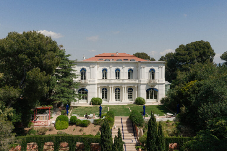 La Folie, the historic manor house, seen from above its terraced gardens, Rocabella