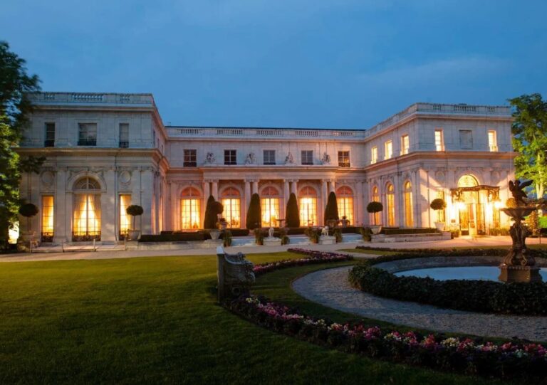 Rosecliff, Illuminated at Dusk, Rosecliff