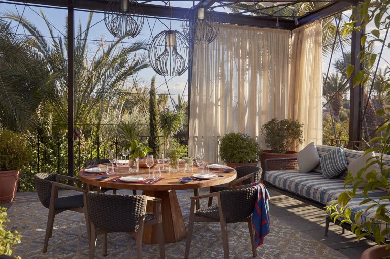 Private table on a garden terrace, Royal Mansour Marrakech