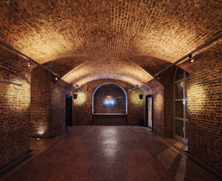 A brick vaulted passage in the Vaults, RSA House