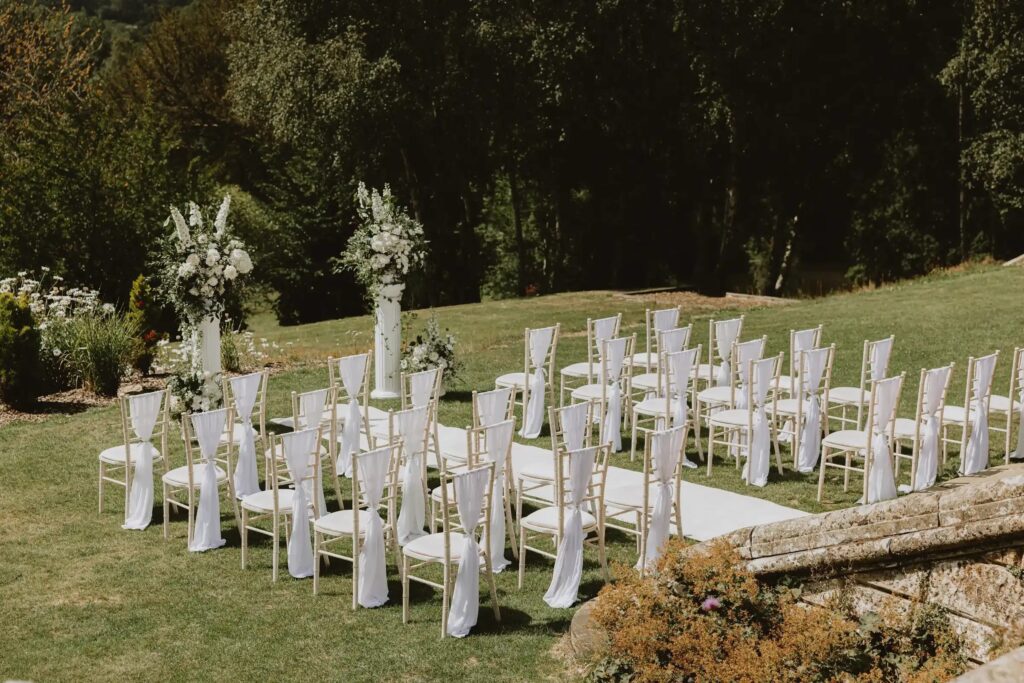 Four ceremony settings and one wedding a day