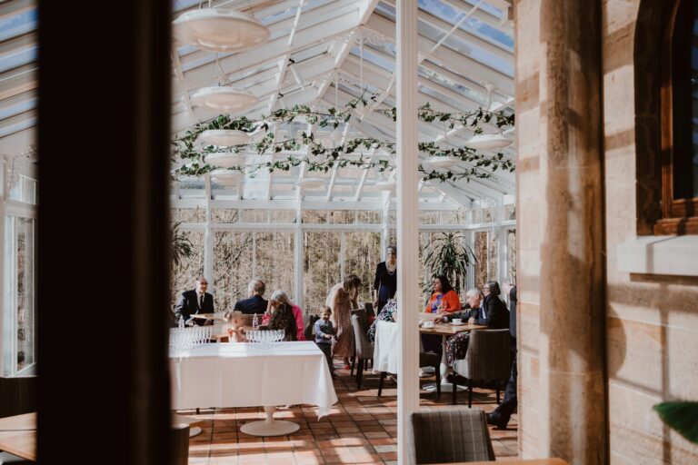 The Conservatory with guests at their tables, Salomons Estate