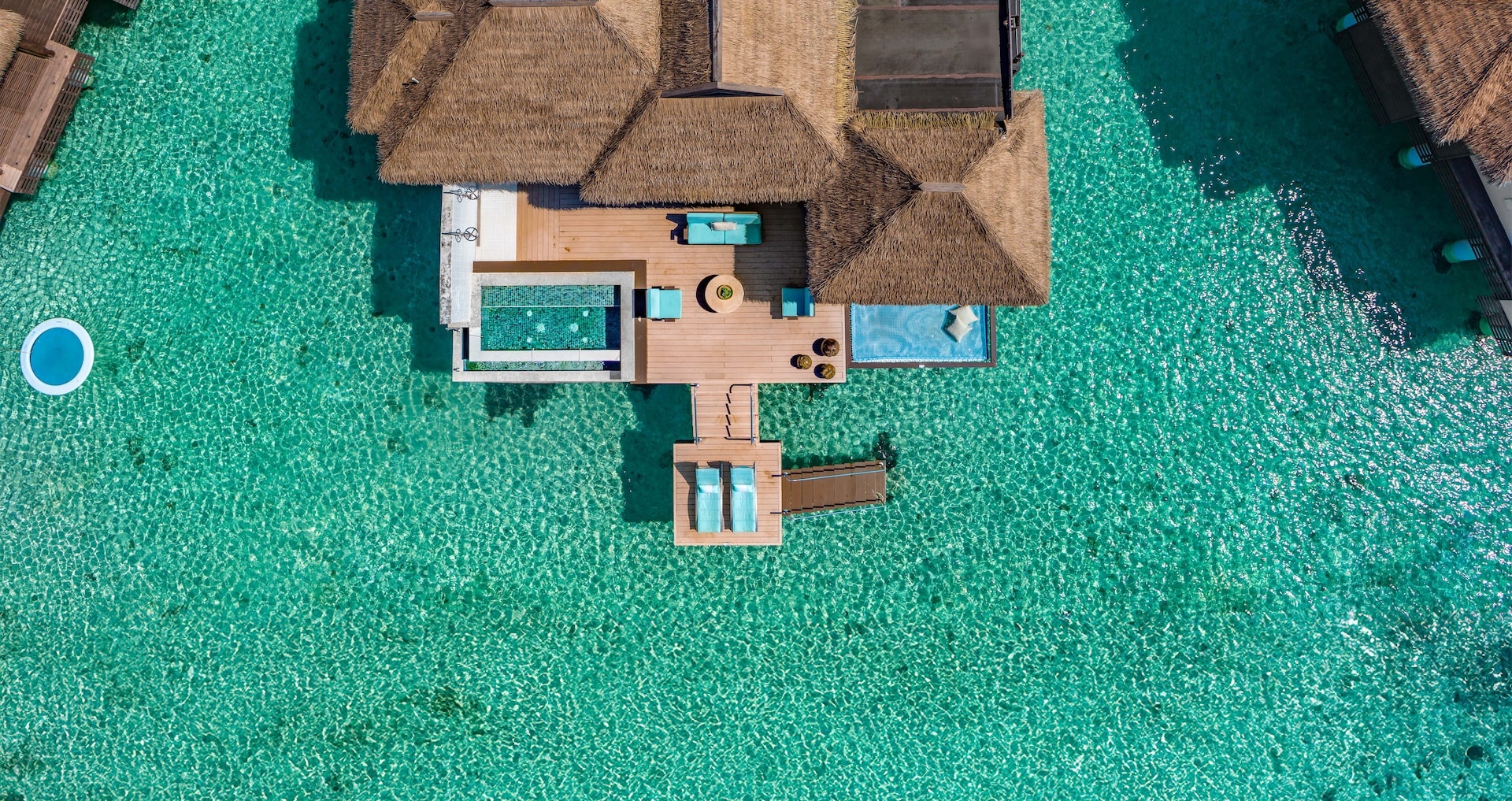 An overwater bungalow with a private plunge deck, Sandals Royal Caribbean Resort and Private Island