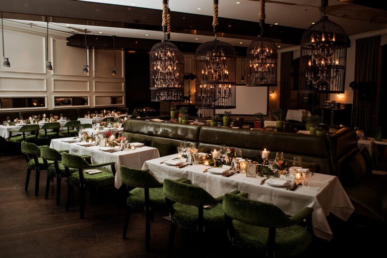 Reception tables laid in a Berlin restaurant, Sarah Linow