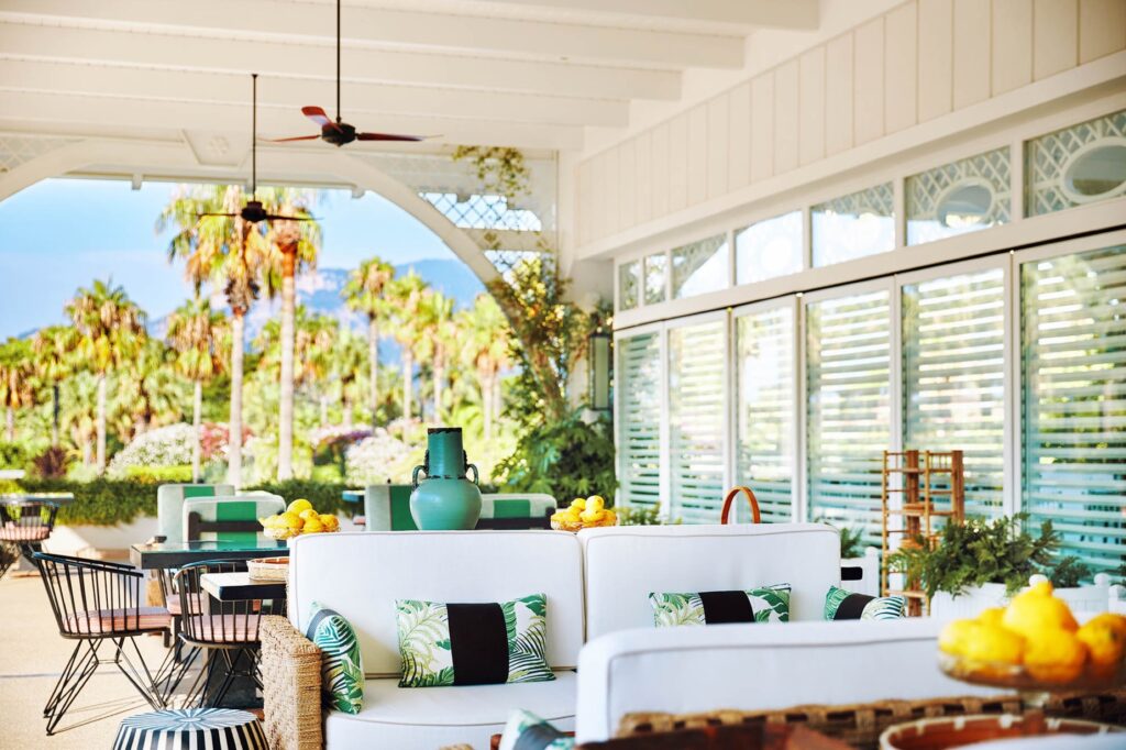 A bright garden lounge, Savoy Hotel & Spa