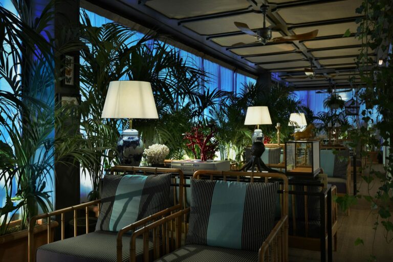 A lounge among the palms, Savoy Hotel & Spa
