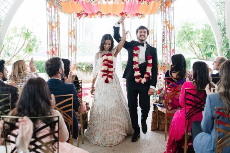 Say Yes In Italy: A Hindu wedding ceremony under a floral canopy