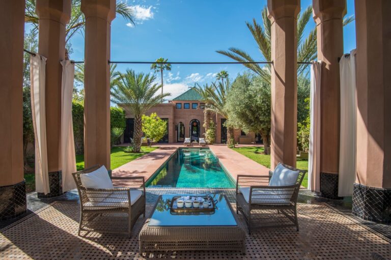 Pool terrace with garden views, Selman Marrakech