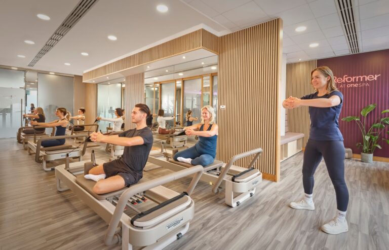 A reformer Pilates class at One Spa, Sheraton Grand Hotel & Spa, Edinburgh