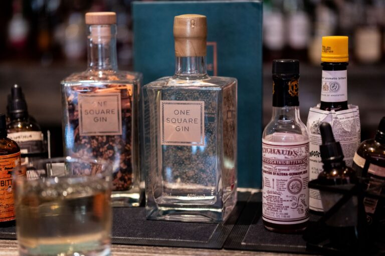 One Square gin and bar bottles, Sheraton Grand Hotel & Spa, Edinburgh