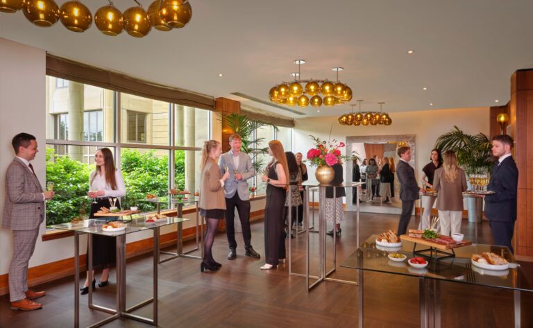 A drinks reception in a hotel event room, Sheraton Grand Hotel & Spa, Edinburgh