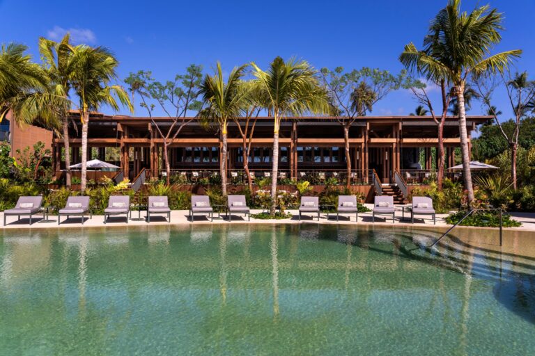 Estero building and pool from the water, Siari Riviera Nayarit, a Ritz-Carlton Reserve