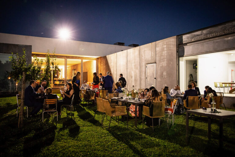 Dinner on the lawn after dark at Antonello Colonna Resort, Labico, Silvia Cleri Photography