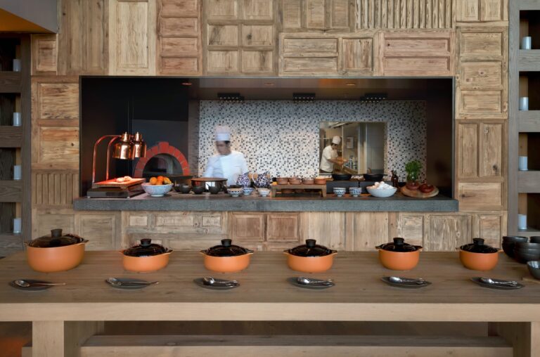 Chef at work in an open kitchen, Six Senses Kaplankaya