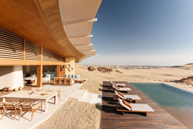 The pool terrace of The Sunset Reserve, Six Senses Southern Dunes