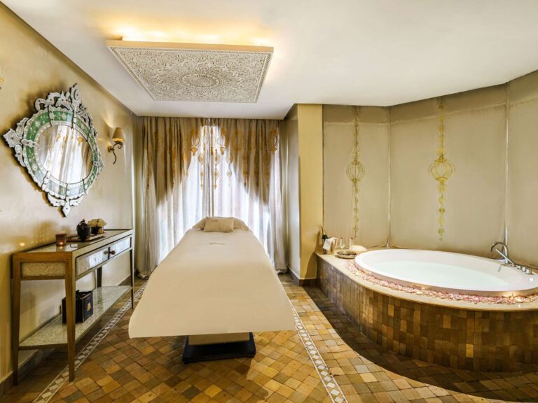 Spa treatment room with bath, Sofitel Marrakech Lounge and Spa