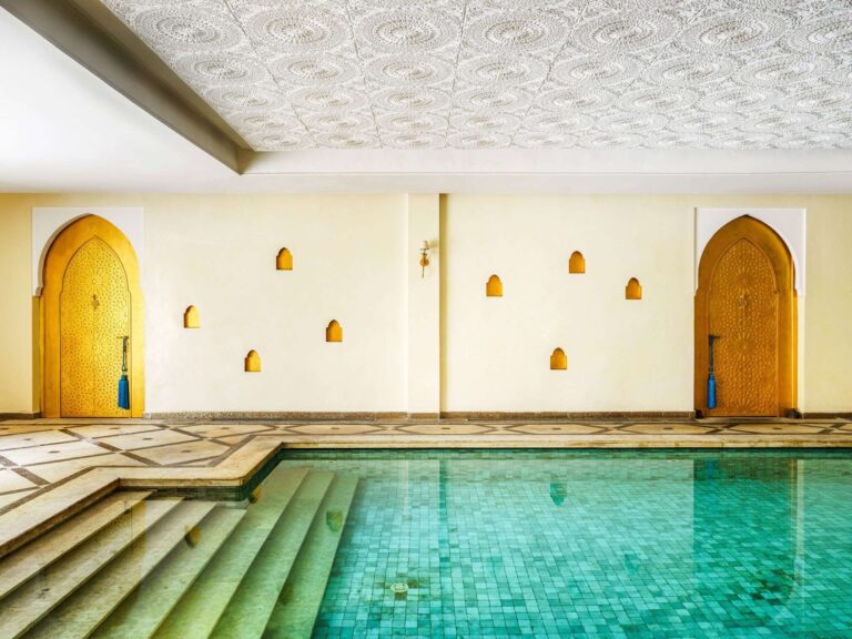 Indoor pool with arched alcoves, Sofitel Marrakech Lounge and Spa