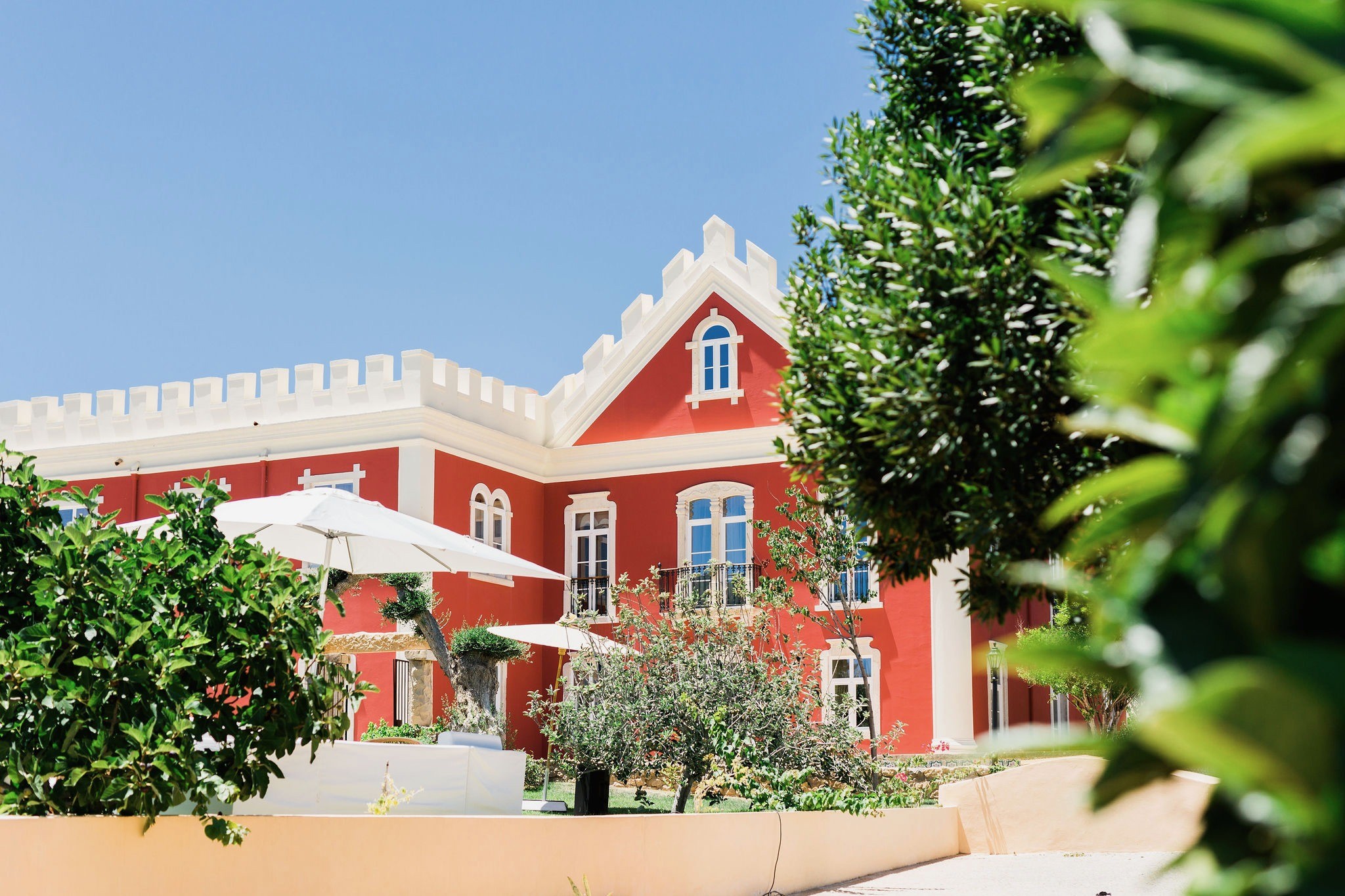 The Palace seen through orange trees, Solar do Paço Algarve