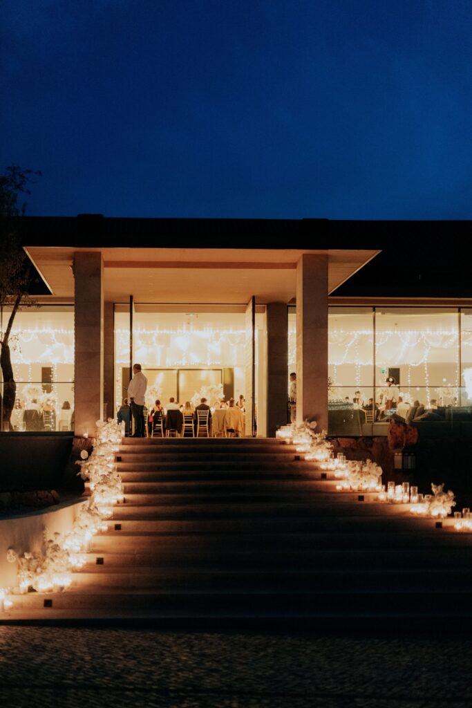 The Main Hall entrance lit at night, Solar do Paço Algarve