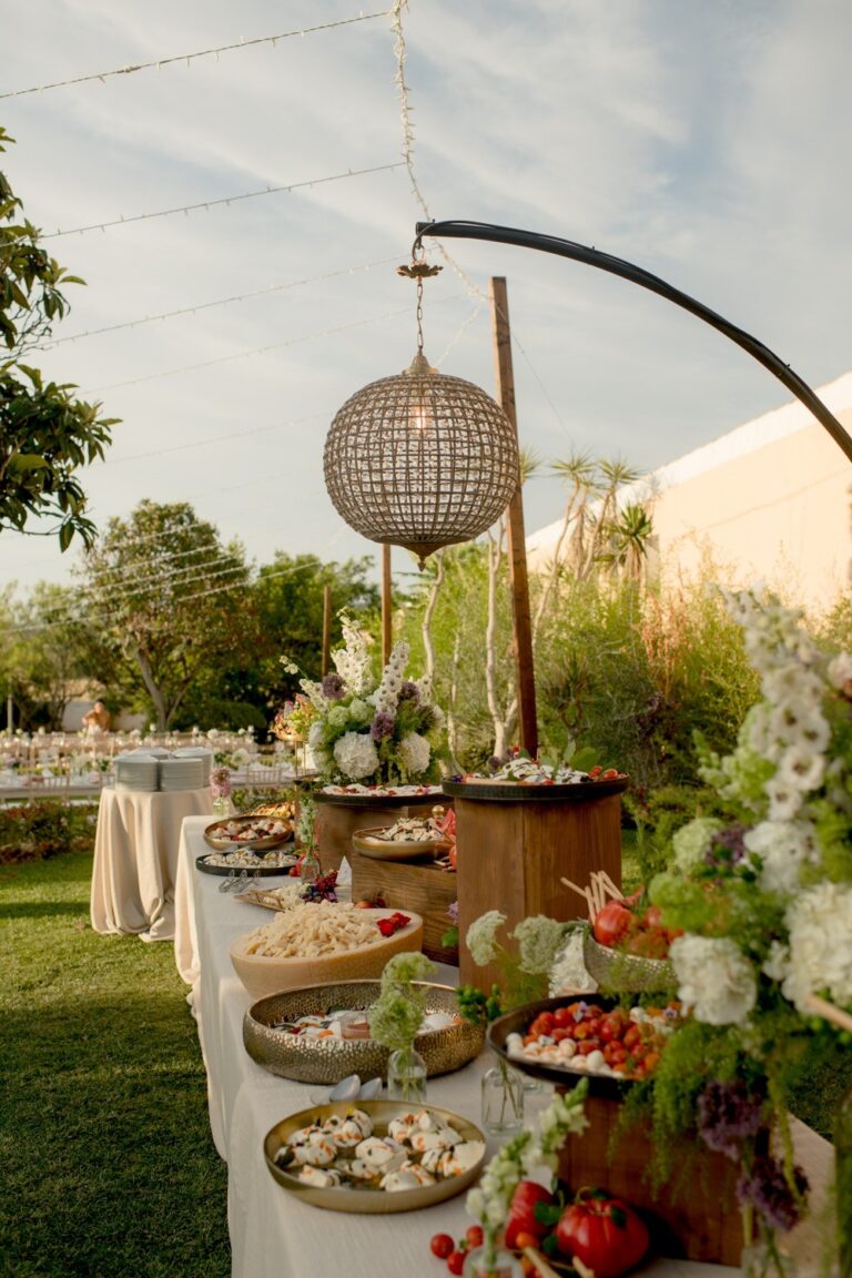 A buffet display in the garden, Solar do Paço Algarve