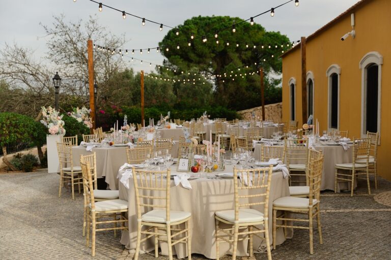 Round tables beside the Barn, Solar do Paço Algarve