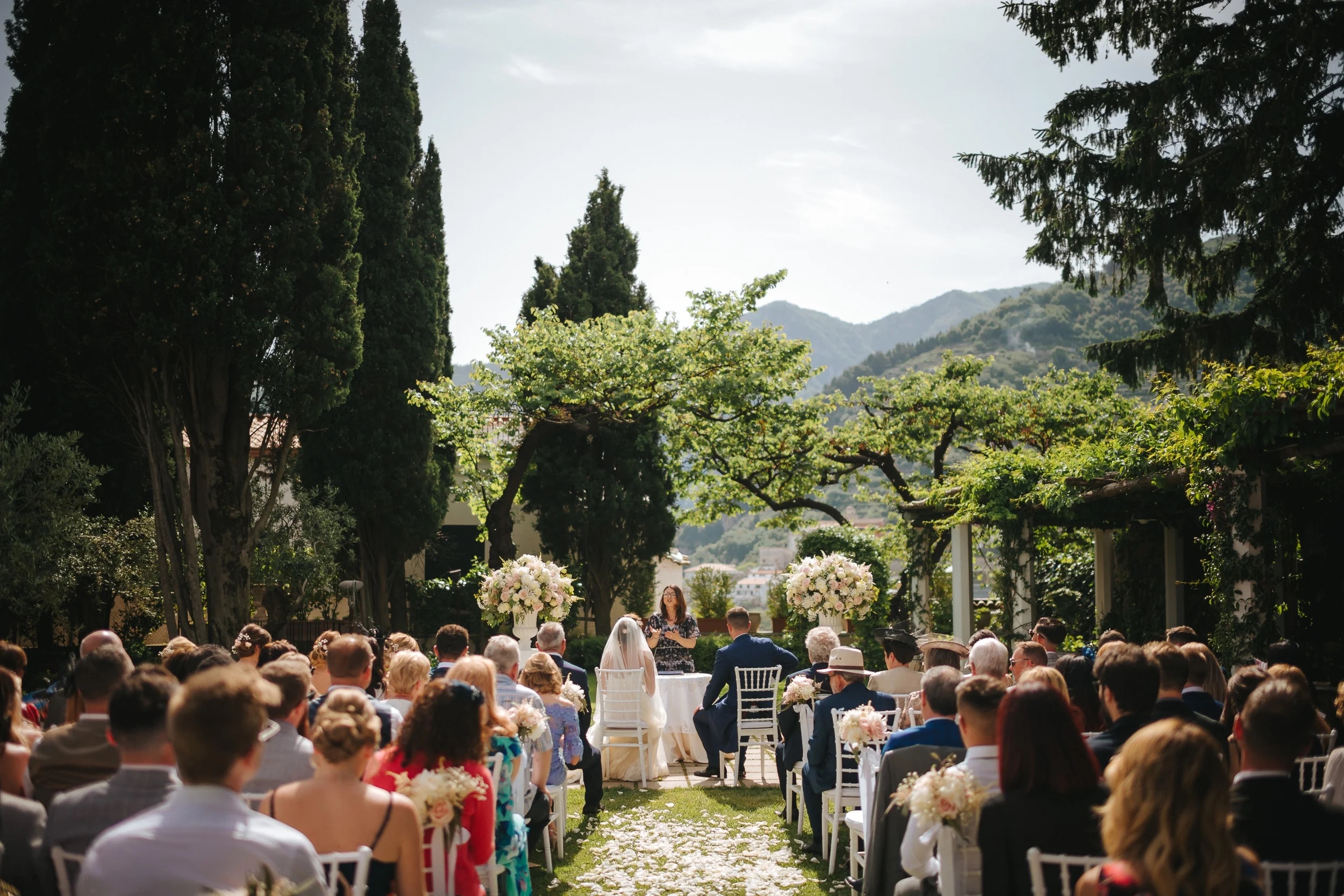 Symbolic ceremony in the gardens of Villa Eva, Ravello, Sophisticated Weddings