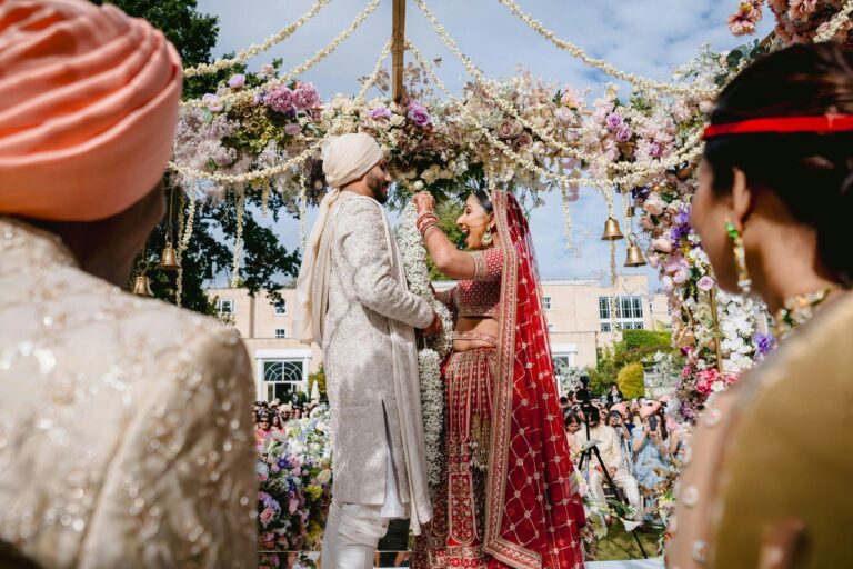 A ceremony beneath a floral canopy, Sopwell House