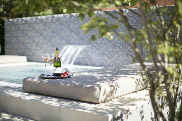 A hydropool terrace in the gardens, Sopwell House