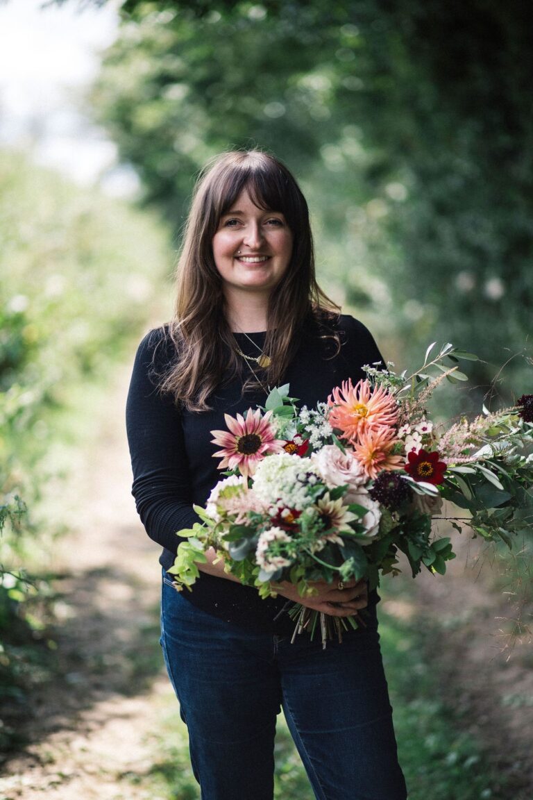 Sorcha Herbert, with an autumn dahlia bouquet, Sorcha Herbert Flowers