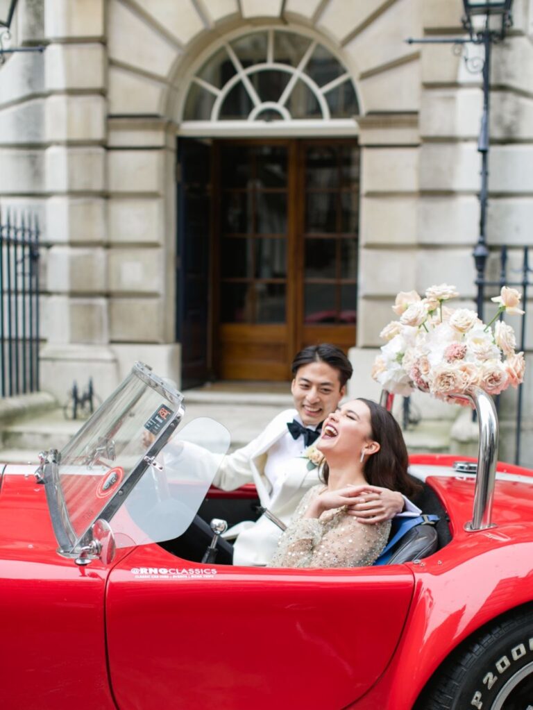 A couple photographed among the State Rooms at Spencer House, Spencer House